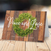 カントリー素朴ウッドボタニカルリースクリスマス シーズンカード