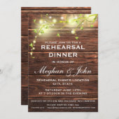 カントリー素朴ウッドメイソンライツリハーサルディナー 招待状 (正面/裏面)