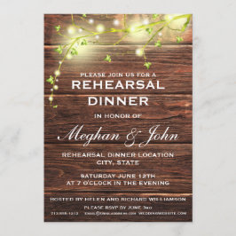 カントリー素朴ウッドメイソンライツリハーサルディナー 招待状