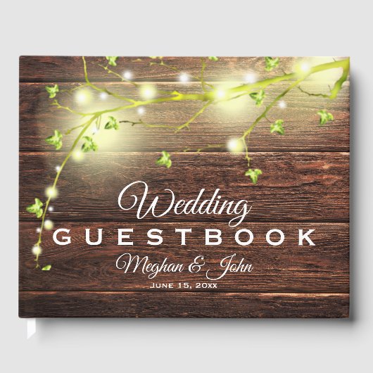 カントリー素朴ウッドメイソンjar文字列ライトツリー ゲストブック (正面)