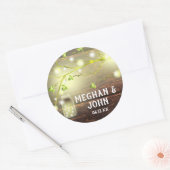 カントリー素朴ウッドメイソンjar文字列ライトツリー ラウンドシール (封筒)