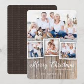 カントリー素朴ウッドメリークリスマスフォトカード シーズンカード (正面/裏面)