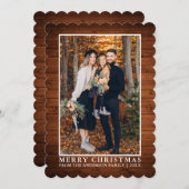 カントリー素朴ウッドメリークリスマスフォト シーズンカード (正面/裏面)