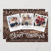 カントリー素朴ウッドメリークリスマスフォト シーズンカード (正面/裏面)