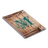 カントリー素朴ウッドモノグラムイニシャルノート ノートブック (右側)