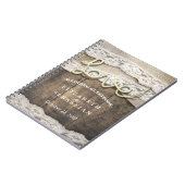 カントリー素朴ウッドラブロープズ結婚ゲストブック ノートブック (左側)