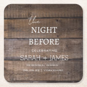 カントリー素朴ウッドリハーサルディナ結婚ーズ スクエアペーパーコースター (正面)