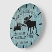 カントリー素朴ウッドリビングオンマウンテンタイムムース ラージ壁時計 (傾斜)