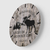 カントリー素朴ウッドリビングオンマウンテンタイムムース ラージ壁時計 (傾斜)
