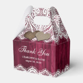 カントリー素朴ウッドレースバーガンディ結婚ズ フェイバーボックス (裏面サイド)