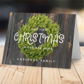 カントリー素朴ウッド初めてのクリスマスニューホーム シーズンカード