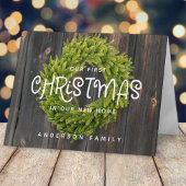 カントリー素朴ウッド初めてのクリスマスニューホーム シーズンカード