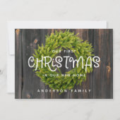 カントリー素朴ウッド初めてのクリスマスニューホーム シーズンカード (正面)