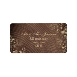 カントリー素朴ウッド結婚ズ差出人住所 ラベル