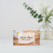 カントリー素朴ウッド美容師ライトヴィンテージ 名刺 (スタンド正面)