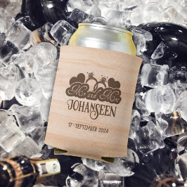 カントリー素朴ウッド・エレガント・ウェディング夫妻 缶クーラー