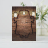 カントリー素朴ウッド&ライトメイスンジャーステーブル 招待状 (スタンド正面)