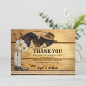 カントリー素朴ウマ結婚の写真サンキューカード 招待状 (スタンド正面)
