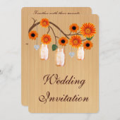 カントリー素朴オレンジメイソンジャー結婚式招待状 招待状 (正面/裏面)