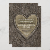 カントリー素朴オークツリーバーク結婚式招待状 招待状 (正面/裏面)