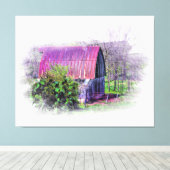 *~*カントリー素朴オールドバーンアメリカーナAR19 キャンバスプリント (インサイチュ (ウッドフロア))