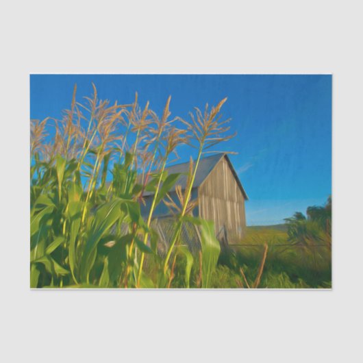 カントリー素朴オールドバーンブルーグリーンファーム 薄葉紙 (正面)