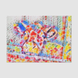 カントリー素朴カウファームレッドブルーモザイクアート 薄葉紙