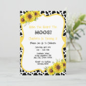 カントリー素朴カウプリント&ひまわり 招待状 (スタンド正面)