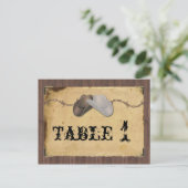 カントリー素朴カウボーイハットのバーベッドテーブル番号 ポストカード (スタンド正面)