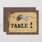 カントリー素朴カウボーイハットのバーベッドテーブル番号 ポストカード (正面/裏面)
