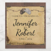 カントリー素朴カウボーイハット有刺鉄線ワインラベル ワインラベル (シングルラベル)