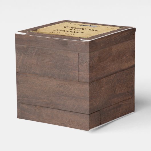 カントリー素朴カウボーイハット結婚式の引き出物ボックス フェイバーボックス (正面サイド)