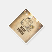 カントリー素朴カウボーイブーツバーンライツ結婚ズ スタンダードカクテルナプキン (角)