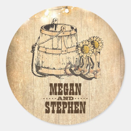 カントリー素朴カウボーイブーツバーンライツ結婚ズ ラウンドシール (正面)