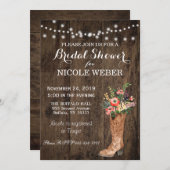 カントリー素朴カウボーイブーツブライダルシャワー招待状 招待状 (正面/裏面)