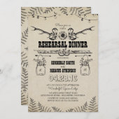 カントリー素朴カウボーイブーツリハーサルディナー 招待状 (正面/裏面)