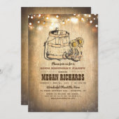 カントリー素朴カウボーイブーツ誕生日パーティー 招待状 (正面/裏面)