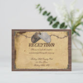 カントリー素朴カウボーイ帽子ウェディングレセプション エンクロージャーカード (スタンド正面)