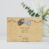 カントリー素朴カウボーイ帽子バーベッド対応カード 出欠カード (スタンド正面)