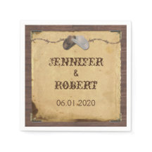 カントリー素朴カウボーイ帽子結婚ズのナプキン