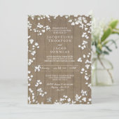 カントリー素朴カップルが赤ちゃんの息のリースをシャワー 招待状 (スタンド正面)