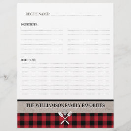 カントリー素朴キッチンレシピバインダーインサート