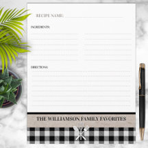 カントリー素朴キッチンレシピバインダーインサート