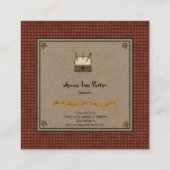 カントリー素朴キルターのステッチャ手作りのクレフター スクエア名刺 (裏面)