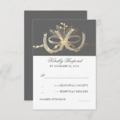 カントリー素朴ギルドホースシューズ結婚式RSVP 出欠カード (正面/裏面)