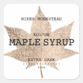 カントリー素朴クラフトとブラックメープルシロップのラベル スクエアシール (正面)