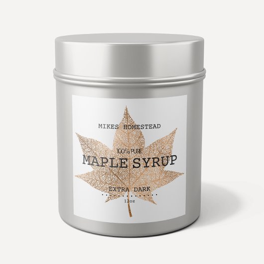 カントリー素朴クラフトとブラックメープルシロップのラベル スクエアシール