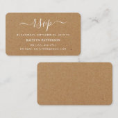 カントリー素朴クラフトシンプルスクリプトRSVP エンクロージャーカード (正面/裏面)