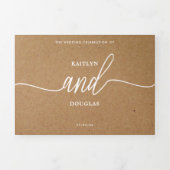 カントリー素朴クラフトシンプルスクリプ結婚トスイート 三つ折り招待状 (カバー)