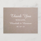 カントリー素朴クラフト結婚の感謝 ポストカード (正面)